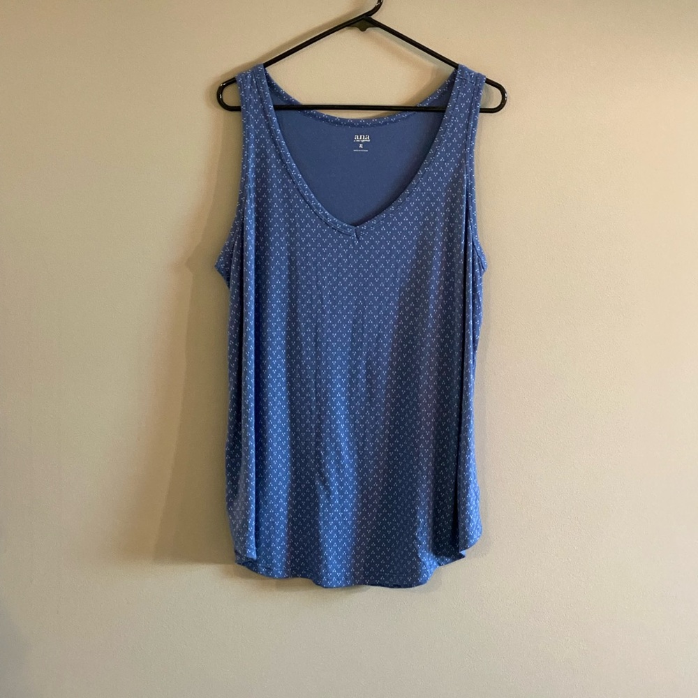 Women’s a.n.a. Blue Print Tank Top Size XL